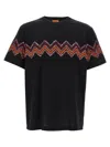 Missoni T-shirt With Maxi Chevron Insert In Black