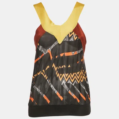 Pre-owned Missoni Black Zig Zag Knit Sleeveless Top S