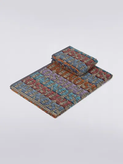 Missoni 2-piece Blake Bath Towel Set In Cotton Terry With Logo In Multi