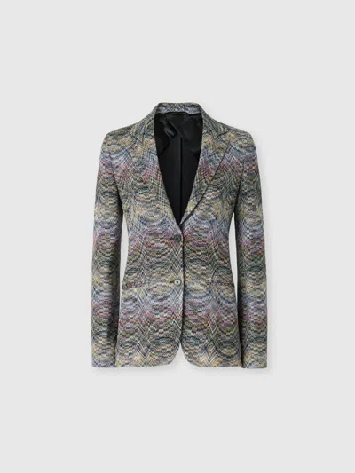 Missoni Blazer Aus Viskose-lamé In Mehrfarbig