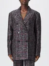 Missoni Double-breasted Checked Blazer Featuring Sequins In Gray