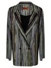 Missoni Striped Double-breasted Blazer Notched Lapels In Multi