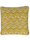 Missoni Bleached Zigzag Cushion In Yellow