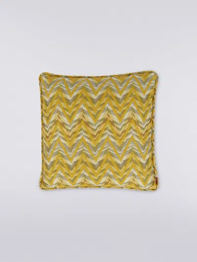 Missoni Bleatched 40x40 Cm 3d Effect Chevron Cushion In Yellow