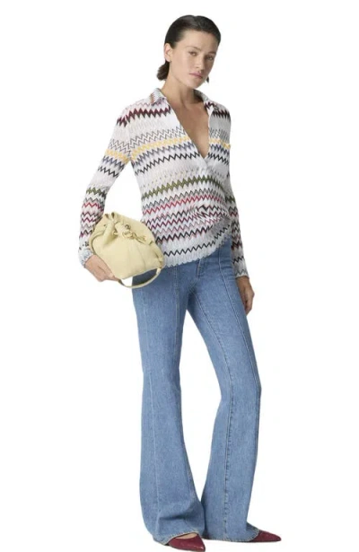 Missoni Blouse In Cotton And Viscose Zig Zag With V-neckline In Multi