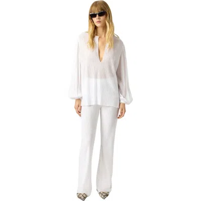 Missoni Blouse In Ribbed Viscose Lamé With Sequins In White