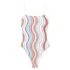 Missoni Light Blue One Piece With Vibrant Wave Pattern In Multi