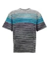 Missoni Gradient-effect Striped Cotton T-shirt In Gray