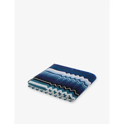 Missoni Blue Multicolour Giacomo Chevron Cotton-terry Bath Towel