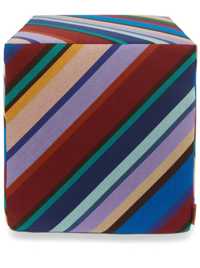 Missoni Blue Notturno Cube Pouf In Multicolour
