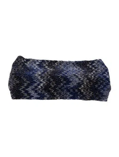 Pre-owned Missoni Blue Rayon Headband In Blue/white