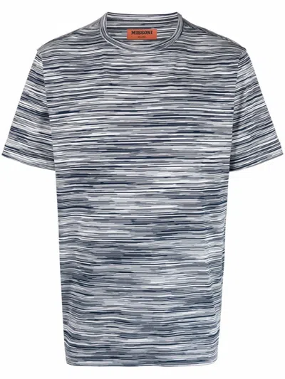 MISSONI BLUE STRIPED PATTERN T-SHIRT