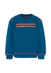 Missoni Blue Sweatshirt For Kids With Logo In Blue