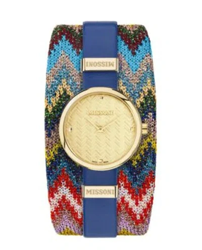 Pre-owned Missoni Blue Womens Analogue Watch M1 Mwy102022