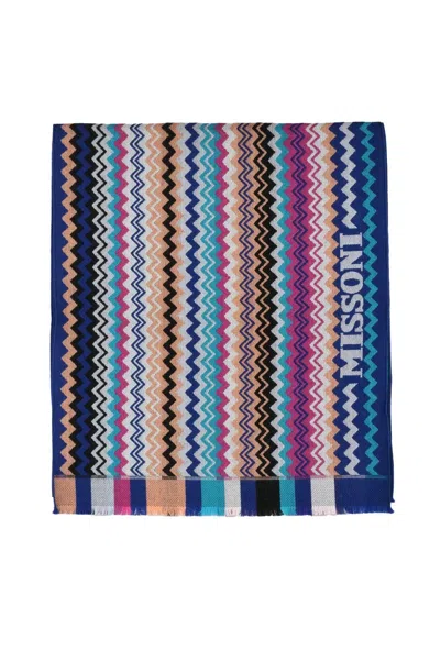 Missoni Blue Wool Scarf In Black