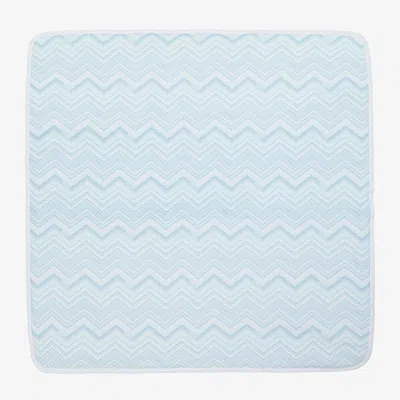 Missoni Blue Zigzag Cotton Padded Blanket (79cm)