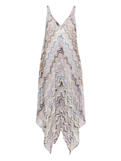 Missoni Zigzag-woven Crochet Maxi Dress In Navy