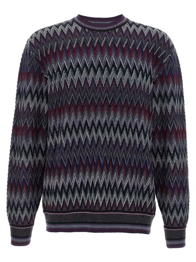 Missoni Zigzag Pattern Sweater Sweaters And Cardigans Blue In Multi