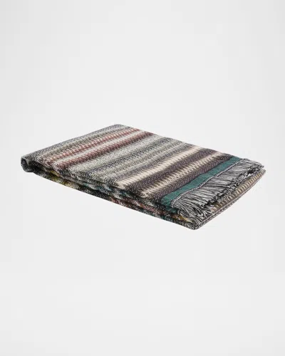 Missoni Blurred Wool Throw, 57" X 75" In Blue