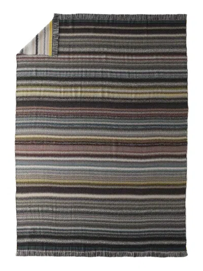 Missoni Blurred Wool Throw Blanket In Brown