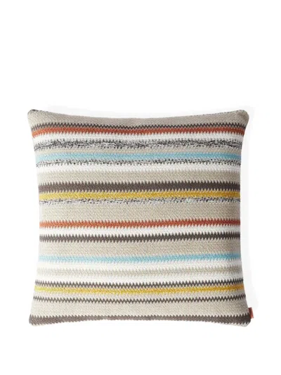 Missoni Blurred Zigzag-pattern Cushion (50cm X 50cm) In Gray