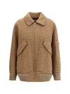 Missoni Bomber With Irregular Chevron Pattern In Brown