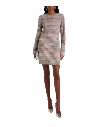 MISSONI BOUCLE CHECKERED DRESS IN GREY MULTICOLOR