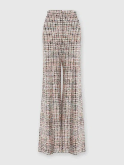 Missoni Bouclé Checkered Trousers With Sequins In Multicoloured