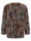 Missoni Textured Knit Cardigan Front Pockets In Multi