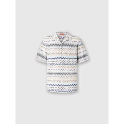 Missoni Bowling-cut Shirt In Zig Zag Cotton In Light Multicoloured