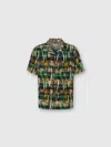 Missoni Bowling-shirt Aus Viskose Mit Zick-zack-print Und Gebürstetem Effekt In Grün