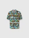 Missoni Viscose Bowling Shirt With Zig Zag Print Brushed Effect In Schwarz Mehrfarbig