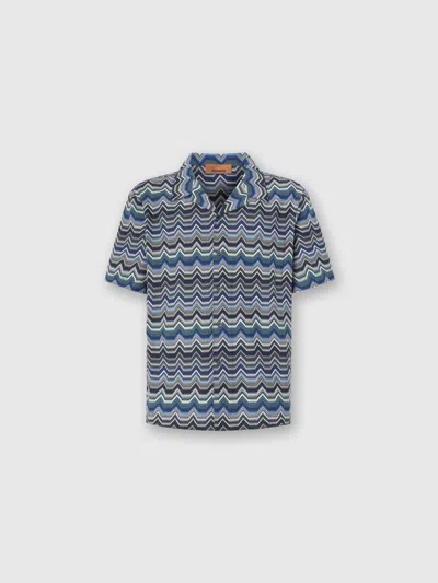 Missoni Bowling Shirt With Geometric Zigzag In Multi