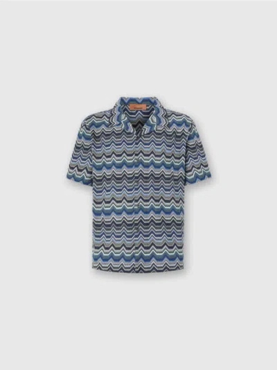 MISSONI MISSONI BOWLING SHIRT WITH GEOMETRIC ZIGZAG