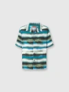 Missoni Bowling Shirt With Gradient Micro Zig Zag Print And Breast Pocket In Green