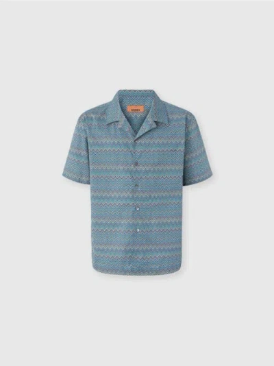 MISSONI MISSONI BOWLING SHIRT WITH ZIGZAG PATTERN