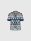 Missoni Bowling-style Shirt In Viscose Chevron With Snake Motif In Multi