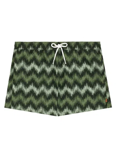 Missoni Waistband Swim Trunks Pocket In Green