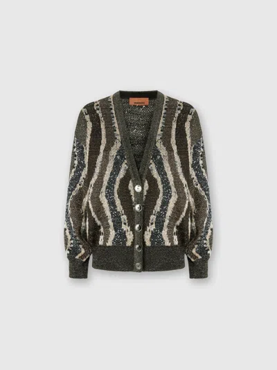 MISSONI BOXY-CARDIGAN MIT KNÖPFEN UND WELLENMUSTER