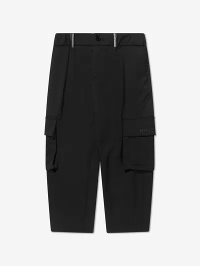 Missoni Kids' Boys Cargo Trousers In Black