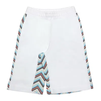 Missoni Boys Jersey Shorts In White/multicolour