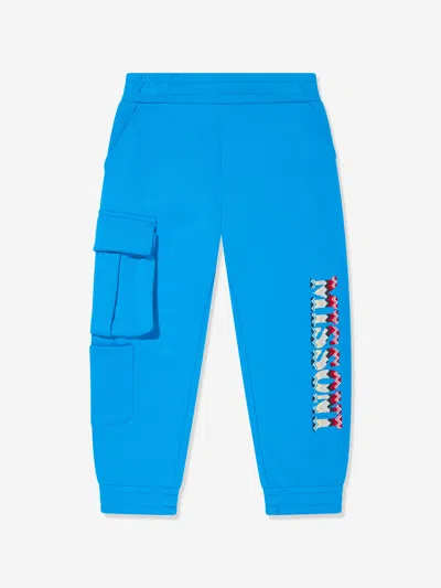 Missoni Babies'  Boys Logo Joggers In Blue