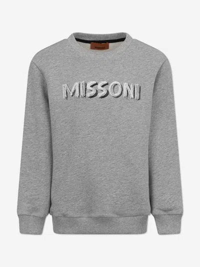 Missoni Kids'  Boys Logo Sweatshirt In Gray
