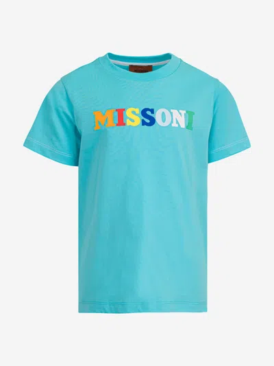 Missoni Kids'  Boys Logo T-shirt In Blue
