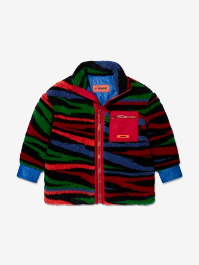 Missoni Kids' Printed Wool Blend Teddy Jacket In Multicoloured