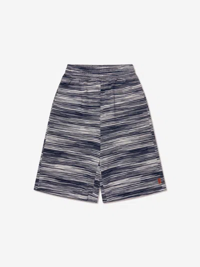 Missoni Kids' Boys Striped Jersey Shorts In Blue