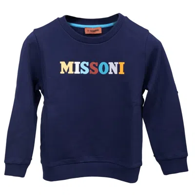 Missoni Boys Sweatshirt In Navy Blue