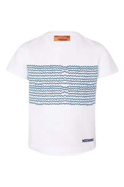 Missoni Boys White Azure Blue T-shirt