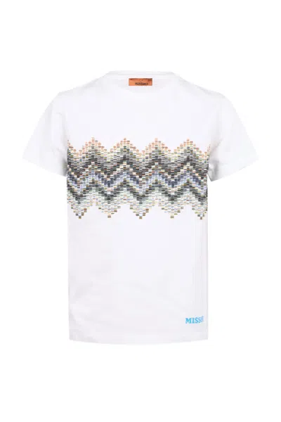 Missoni Boys White Pixellated Zigzag Graphic T-shirt