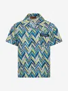 Missoni Zigzag-print Cotton Shirt In Blue